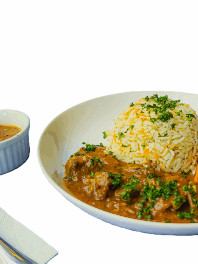 Beef Goulash with Rice