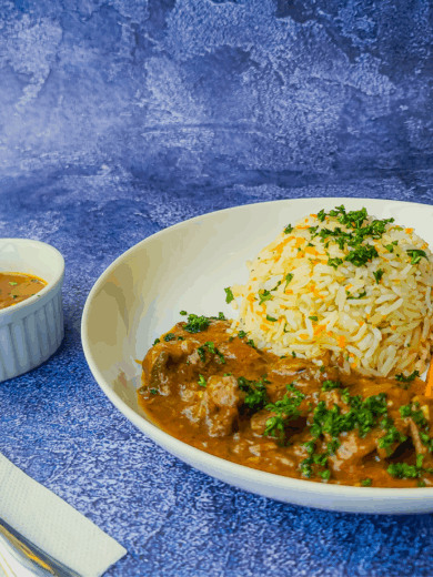 Beef Goulash with Rice