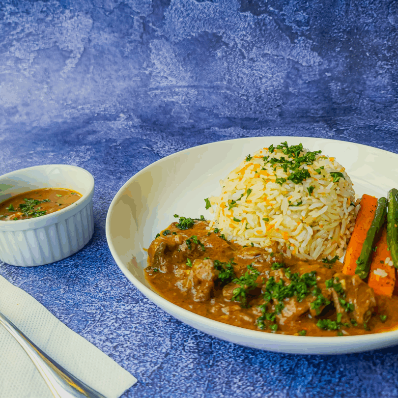 Beef Goulash with Rice