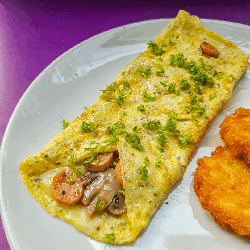 Sausage & Mushroom Omelette