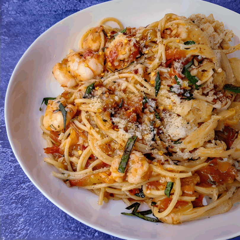 Shrmp Pomodoro with Spaghetti