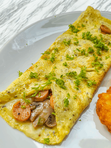 Sausage & Mushroom Omelette