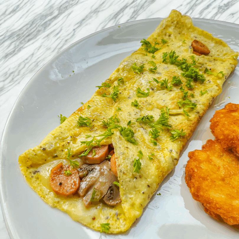 Sausage & Mushroom Omelette